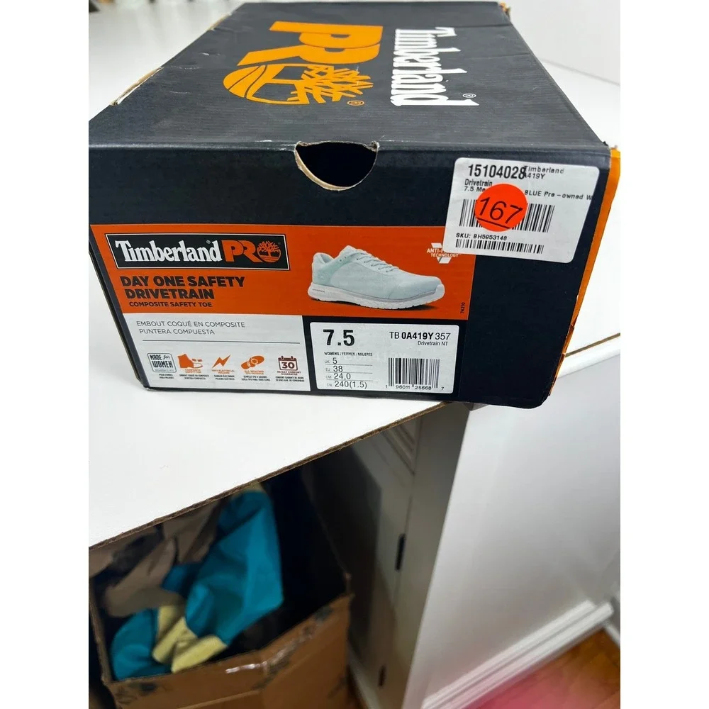 Timberland‎ Pro Drivetrain Womens Light Blue Anti Fatigue Work Shoes Size 7.5